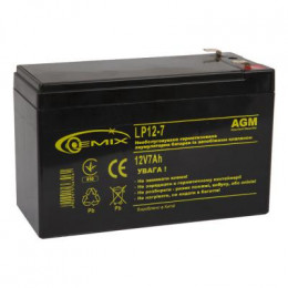Батарея к ИБП 12В 7 Ач GEMIX (LP12-7) фото 1