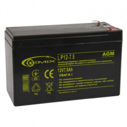 Батарея к ИБП 12В 7.5 Ач GEMIX (LP12-7.5) фото 1