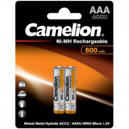 Аккумулятор Camelion AAA 600mAh Ni-MH R03 * 2 (NH-AAA600BP2) фото 1