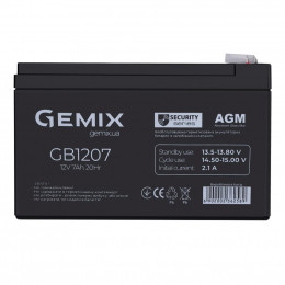 Батарея к ИБП Gemix GB 12В 7 Ач (GB1207) фото 1