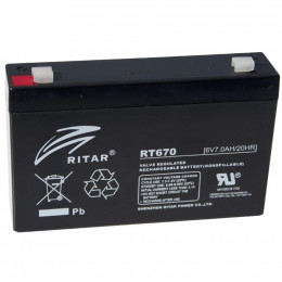 Батарея к ИБП Ritar RT670, 6V-7.0Ah (RT670) фото 1