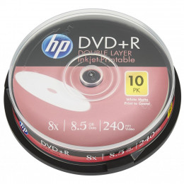 Диск DVD HP DVD+R 8.5GB 8X DL IJ PRINT 10шт Spindle (69306/DRE00060WIP-3) фото 1