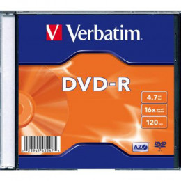 Диск DVD Verbatim 4.7Gb 16X SlimBox 1шт MatteSilv AZO (43547-1disk) фото 2