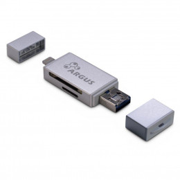 Считыватель флеш-карт Argus USB2.0, Micro-USB/Lightning, TF, SD (R-004) фото 1