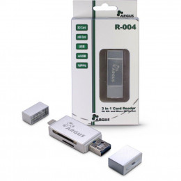 Считыватель флеш-карт Argus USB2.0, Micro-USB/Lightning, TF, SD (R-004) фото 2