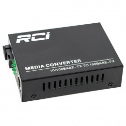 Медиаконвертер RCI 100M, 20km, SC, RJ45, Tx 1310nm, standart size metal case (RCI902W-FE-20-T) фото 1