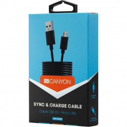 Дата кабель USB 2.0 AM to Micro 5P 1.0m Canyon (CNE-USBM1B) фото 2