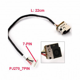 Разъем питания ноутбука с кабелем для HP PJ270 (7.4mm x 5.0mm + center pin), 8(7)-pi Универсальный ( фото 2