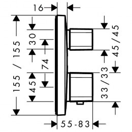 HANSGROHE ECOSTAT E термостат с запорным/ переключающим вентилем (15708000) фото 2