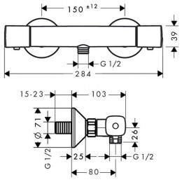 HANSGROHE ECOSTAT Universal термостат для душа с подключением шланга (13122000) фото 2