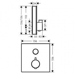 HANSGROHE SHOWERSELECT термостат для одного потребителя, стеклянный, см, черный/хром (15737600) фото 2