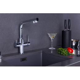 IMPRESE DAICY смеситель для кухни однорычажный с подключением питьевой воды, хром (55009-F) фото 2