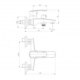 IMPRESE FLORENC смеситель для ванны, хром, 35 мм (f03208401AA) фото 2