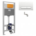 IMPRESE комплект інсталяції для унітазу 3в1 (інсталяція, кріплення, клавіша біла PAN) (i8109)