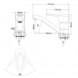 RJ NARCIZ смеситель для кухни однорычажный, излив 160 мм, хром 40мм (RBZ100-6K) фото 2