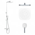 IMPRESE CENTRUM LT душова система (термостат для ванни квадрат, верхній душ 255 мм ABS квадрат, руч