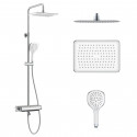 IMPRESE CENTRUM LX система душова (термостат для ванни, полиця, верхній душ 298*208 мм ABS, ручний