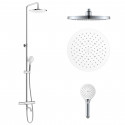 IMPRESE CENTRUM SR система душова (термостат для ванни, верхній душ 255 мм ABS круг, ручний душ 113