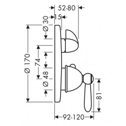 HANSGROHE Axor Carlton Термостат с запорным вентилем (цв. Белый) (17700000 (weiss)) фото 2