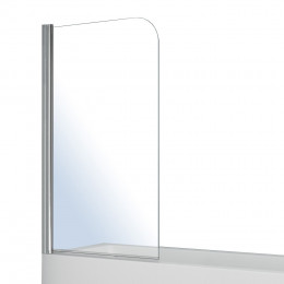 VOLLE Шторка на ванну 140*80см, односекционная, поворот на 180°, прозрачное стекло 5мм (10-11-100) фото 1