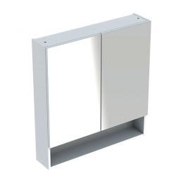 GEBERIT SELNOVA Square шкафчик зеркальный 78,8*85*17,5см, двухдверный, белый глянец (501.268.00.1) фото 1