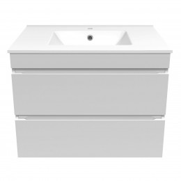 VOLLE FIESTA комплект мебели 80см белый: тумба подвесная, 2 ящика + умывальник накладной арт 13-01-0 фото 1