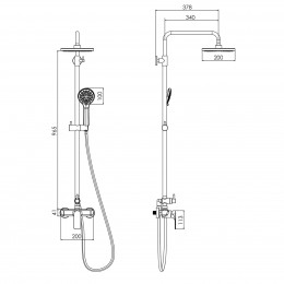 IMPRESE BILINA система душевая (смеситель для душа, верхний и ручной душ) (T-15225) фото 2