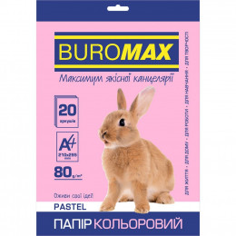 Бумага Buromax А4, 80g, PASTEL pink, 20sh, EUROMAX (BM.2721220-10) фото 1
