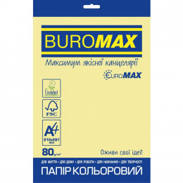 Бумага Buromax А4, 80g, PASTEL yellow, 20sh, EUROMAX (BM.2721220E-08) фото 1