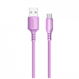 Дата кабель USB 2.0 AM to Micro 5P 1.0m soft silicone violet ColorWay (CW-CBUM044-PU) фото 1