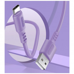 Дата кабель USB 2.0 AM to Micro 5P 1.0m soft silicone violet ColorWay (CW-CBUM044-PU) фото 2