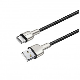 Дата кабель USB 2.0 AM to Type-C 1.0m head metal black ColorWay (CW-CBUC046-BK) фото 1