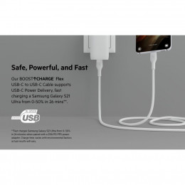 Дата кабель USB-С to USB-C 2.0m white Belkin (CAB009BT2MWH) фото 2