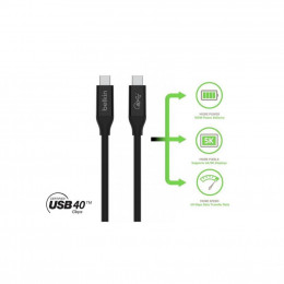 Дата кабель USB4 USB-C to USB-C 0.8m 40Gbps 100W Black Belkin (INZ001BT0.8MBK) фото 2