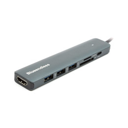 Адаптер USB Type-C to HDMI, 3x USB Type-A, SD, TF, USB Type-C PD100W PowerPlant (CA913848) фото 1