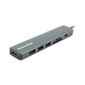 Адаптер USB Type-C to HDMI, 3x USB Type-A, SD, TF, USB Type-C PD100W PowerPlant (CA913848)