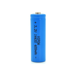 Аккумулятор 14430 LiFePO4 (size 3/4AA), 400mAh, 3.2V, TipTop, blue Vipow (IFR14430-400mAhTT / 25540) фото 1