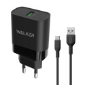 Зарядное устройство Walker WH-35 USB + Type-C black