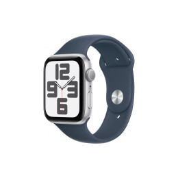 Смарт-часы Apple Watch SE 2023 GPS 40mm Silver Aluminium Case with Storm Blue Sport Band - M/L (MRE2 фото 1