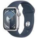 Смарт-часы Apple Watch Series 9 GPS 41mm Silver Aluminium Case with Storm Blue Sport Band - M/L (MR9