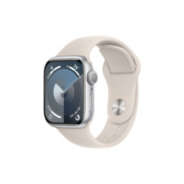 Смарт-часы Apple Watch Series 9 GPS 41mm Silver Aluminium Case with Storm Blue Sport Band - S/M (MR9 фото 1