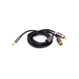 Кабель мультимедійний 3.5 mm Stereo Plug - 2*RCA, 1 m PowerPlant (CA912834) фото 1