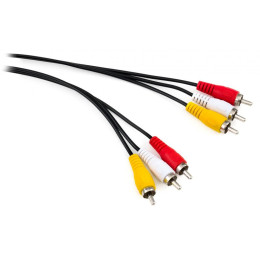 Кабель мультимедийный 3RCA to 3RCA 1.8m Vinga (VCP3RCA1.8) фото 1