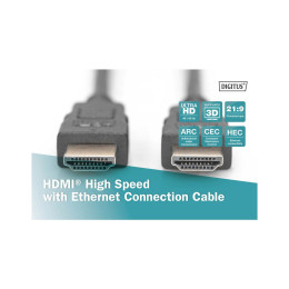 Кабель мультимедийный HDMI to HDMI 1.0m UHD 4K Digitus (AK-330107-010-S) фото 2