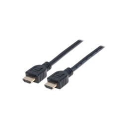 Кабель мультимедійний HDMI to HDMI 1.0m V1.4 CL3 Manhattan Intracom (353922) фото 1