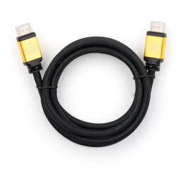 Кабель мультимедійний HDMI to HDMI 1.5 m V2.0 metal Vinga (VCPDCHDMI2VMM1.5BK) фото 1