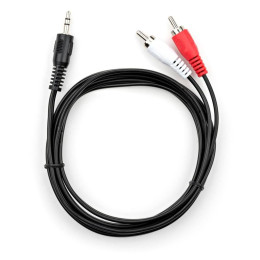 Кабель мультимедійний Jack 3.5mm M to 2xRCA 1.5 m Vinga (VCPDCJ35MRCA21.5BK) фото 1