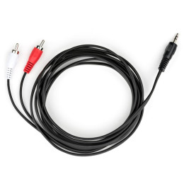 Кабель мультимедийный Jack 3.5mm M to 2xRCA 3 m Vinga (VCPDCJ35MRCA23BK) фото 1