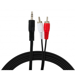 Кабель мультимедійний Jack 3.5mm male to 2xRCA 5.0m Vinga (VCPDCJ35MRCA25BK) фото 1