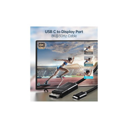 Кабель мультимедійний USB-C to DisplayPort 1.8m 8K 30Hz Choetech (XCP-1803-BK) фото 2